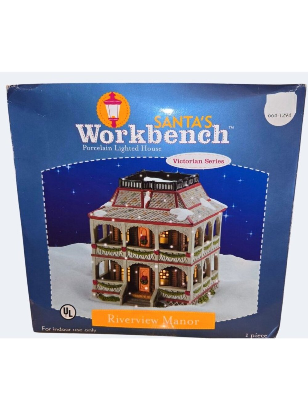 Santas Workbench Victorian Series Riverview Manor Porcelain Lighted House 2003 D